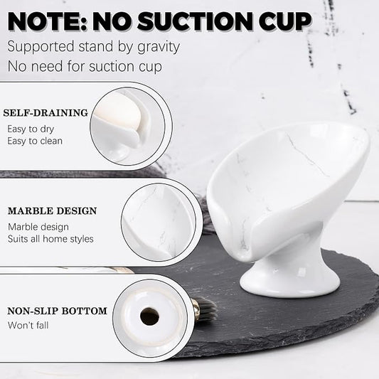 Soap Dish Set, Self Draining Bar Soap Holder - Image 2
