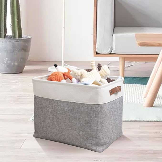 DULLEMELO Storage Baskets Large 16"x12"x12" Tall Rectangular Baskets Fabric - Image 6