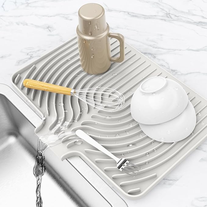 Dish Drying Matt for Kitchen Counter, Kitchen Dry Mats for Dishes Drying Pad by JIUBAR