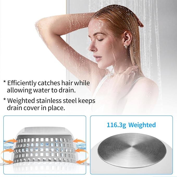 Shower Drain Hair Catcher, Bathtub Drain Cover Foldable Silicone Shower & Tub - Image 4