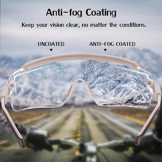 UKNOW Safety Goggles Over Glasses, Safety Glasses Anti Fog Wraparound Eye - Image 2