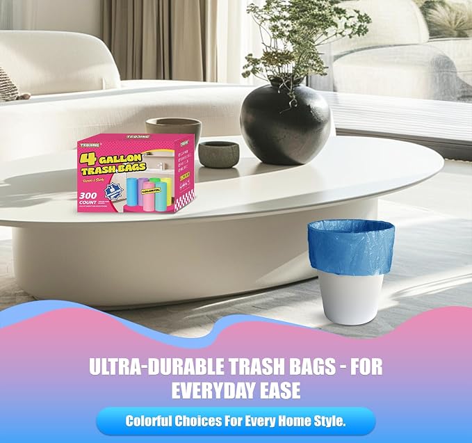 300 Count 4 Gallon Small Trash Bags - Image 5