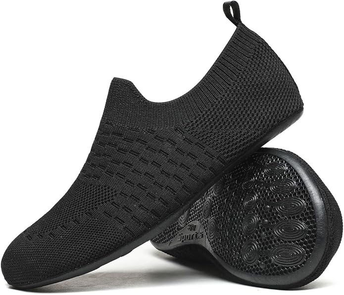 QZKDM Lightweight Slip on Grip Indoor House Slippers Barefoot Non Slip Home by QZKDM