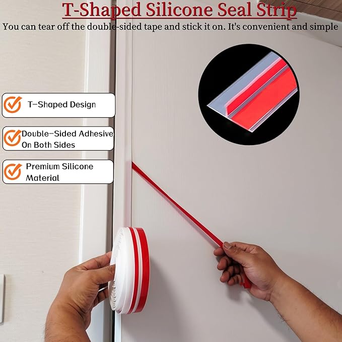 T Shape Door Seal Strip for Door & Windows Gaps，Draft Stopper Bottom Sweep - Image 3