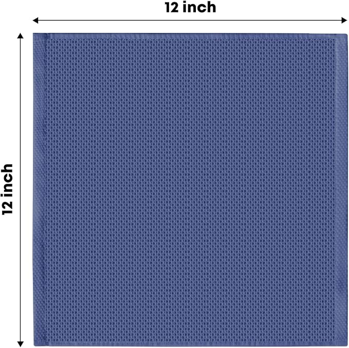 Artoid Mode 100% Cotton Navy Blue Waffle Weave Kitchen Dish Cloths, 12x12 Inch - Image 6