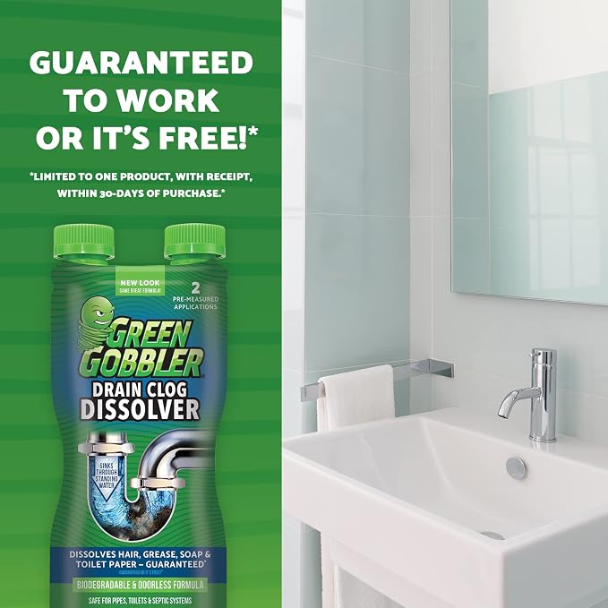 Green Gobbler Liquid Hair Drain Clog Remover, - Image 8
