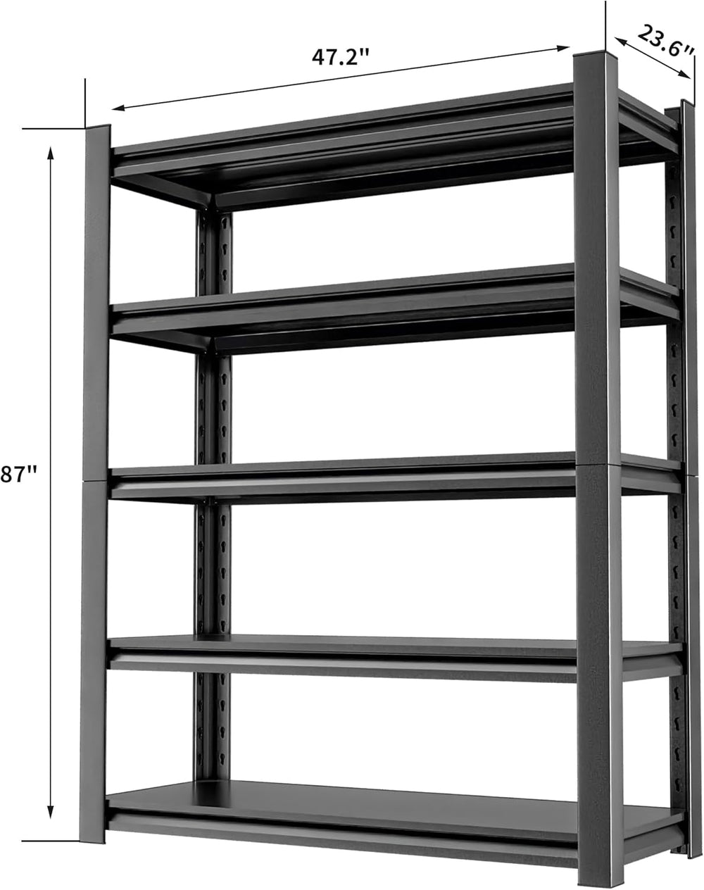 OLLRRACT 5-Tier Garage Shelving, Metal Storage Shelves 2 - Pack
