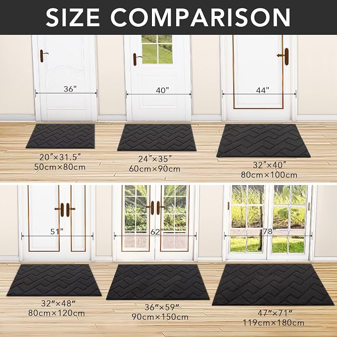 hicorfe Front Door Mat Indoor Entrance, Stain and Fade Resistant, Non Slip - Image 5