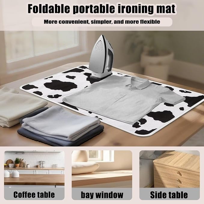 Cow Print Ironing Mat Portable Ironing Pad, Table Top, Countertop, Heat - Image 6