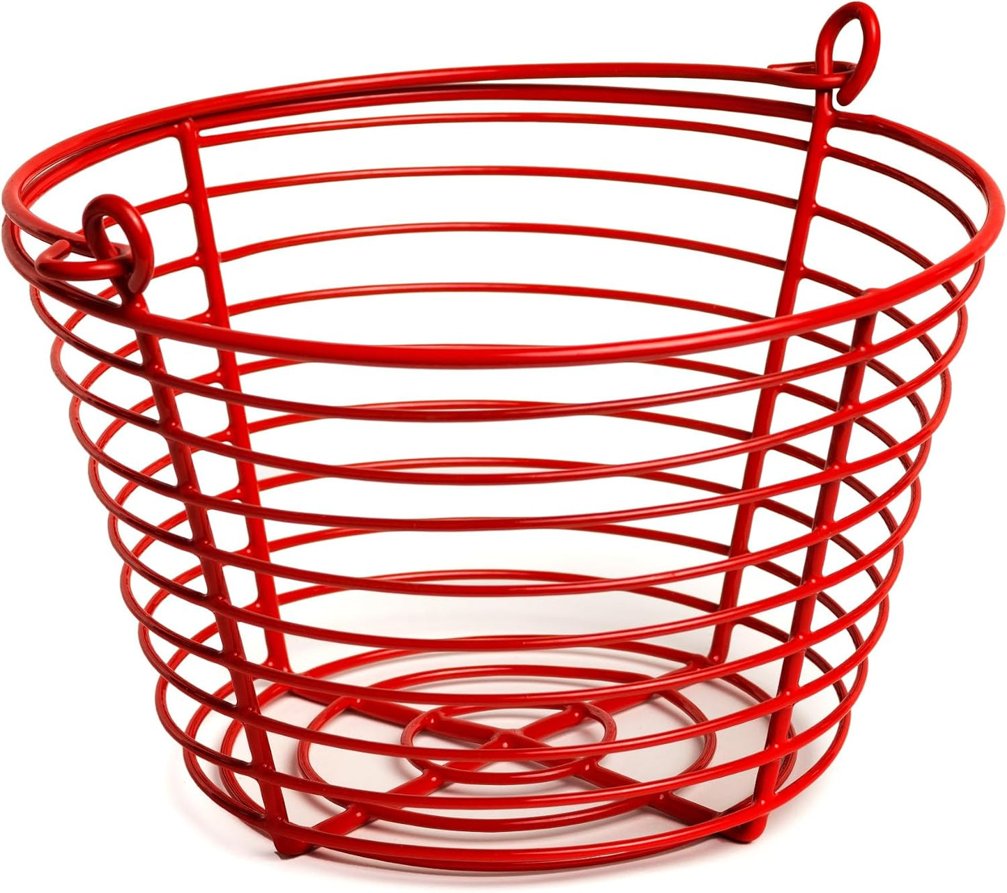 Prevue Pet Products Egg Basket - Wire Holder for Chicken or Duck Eggs, Countertop Storage Basket, Farmhouse Decor or Vegetable Collection Container, Lightweight & Sturdy - Red