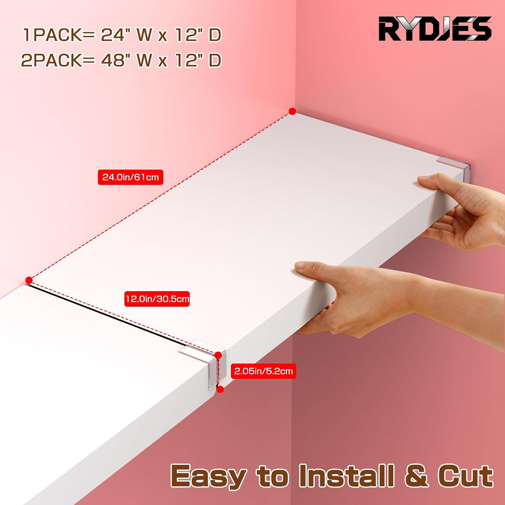 Wire Shelf Covers 24" W X 12"D,Rack Covers for Pantry Snap-On,2 Pack