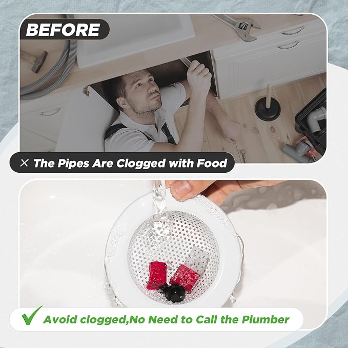 Retisee 2 Pcs Sink Strainer Stainless Steel Kitchen Sink Drain Strainer Basket - Image 2