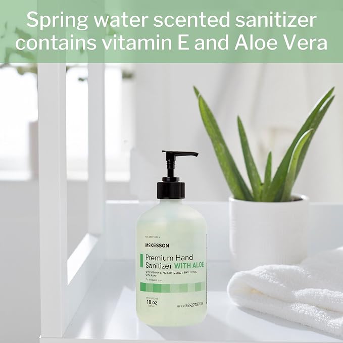 McKesson Hand Sanitizer with Aloe, 18 oz Pump Bottle – 70% Ethyl Alcohol - Image 5