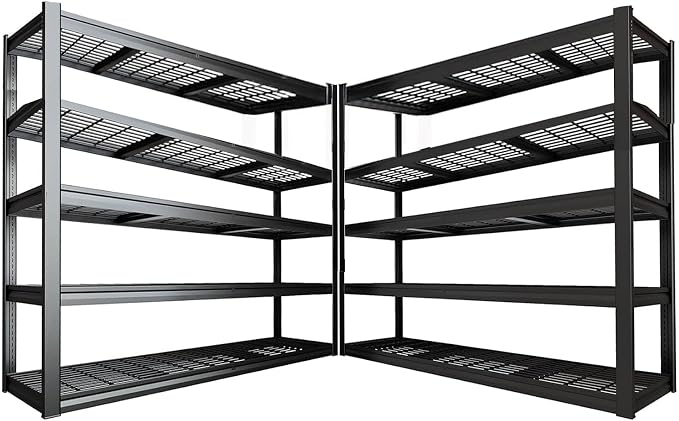 65" W Garage Shelving Heavy Duty, 5 Tier Garage Shelves, Commercial Metal Shelf by PMKES