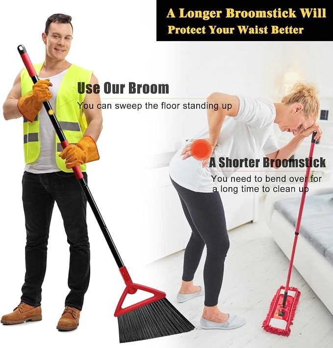 Heavy Duty Commercial Broom, Upgraded Angle Brooms - Image 4