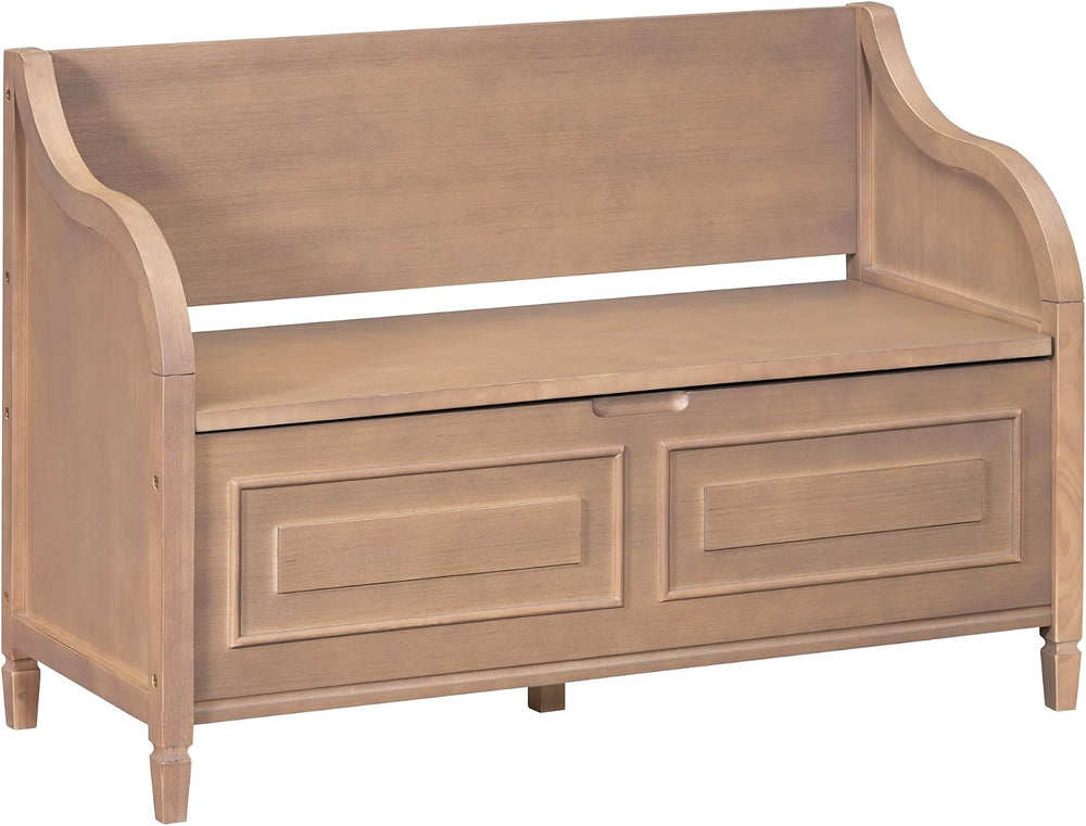 SOFTSEA 41.9" Storage Bench with Back, Entryway Shoe Bench with Cushion ...