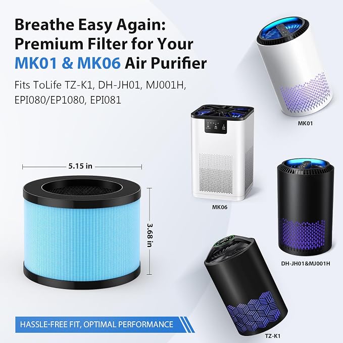 3 Pack MK01 MK06 Air Filter Replacement Compatible - Image 5