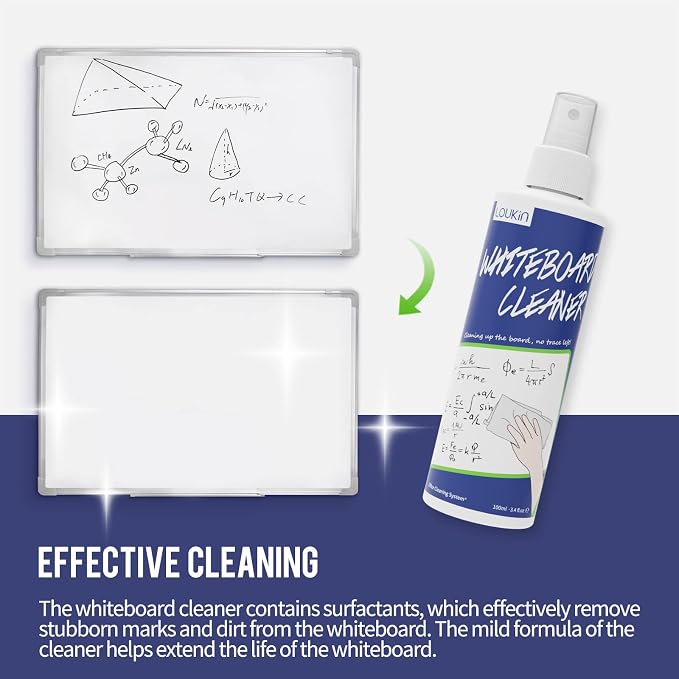 loukin Non-Toxic Whiteboard Cleaner, 3.4 fl oz Dry Erase Board Cleaner - Image 3