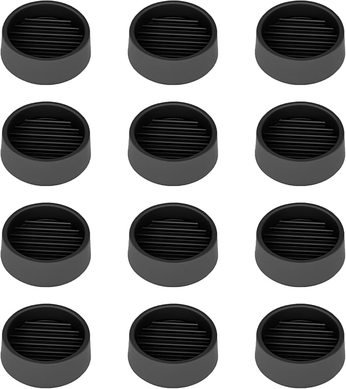 Non Slip Furniture Pads, 1.5' Round Black Rubber Caster Cups, Anti Slide Floor by VOCOMO