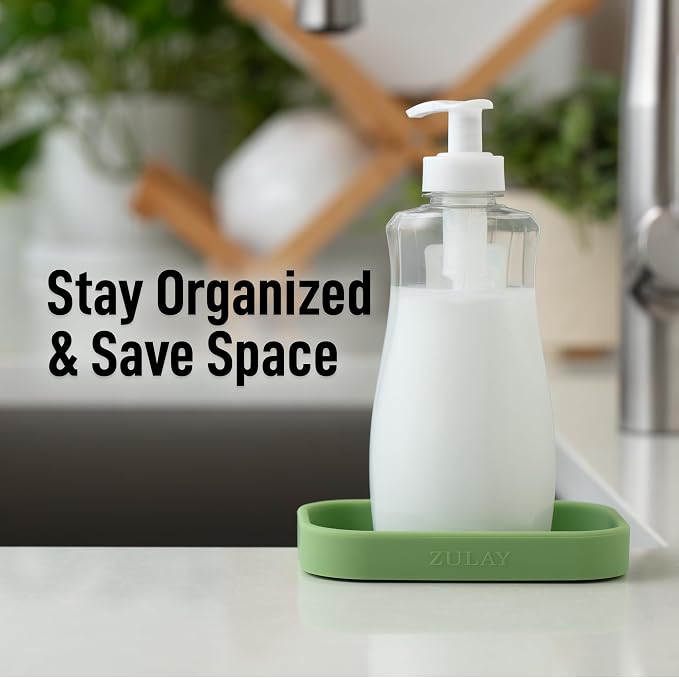 Zulay Kitchen Small Silicone Sponge Holder – Space-Saving Sink Organizer Tray - Image 6