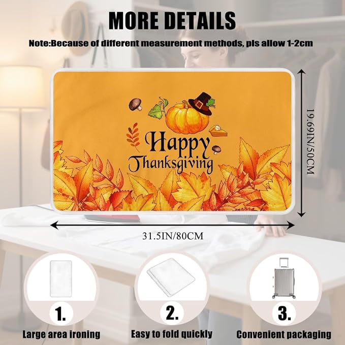 Yellow Ironing Mat Pumpkin Ironing Board Pad Heat Resistant, Quilting & Travel - Image 7