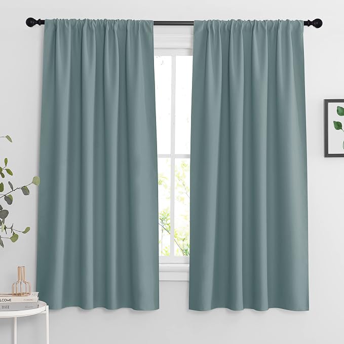 RYB HOME Blue Bedroom Curtains Room Darkening, Thermal Insulated Privacy Living by RYBHOME