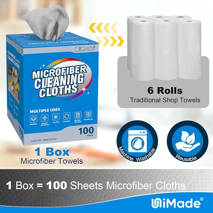 Microfiber Cleaning Cloth, 100 Sheets Microfiber Towels - Image 2