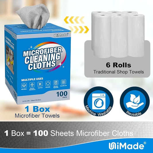 Microfiber Cleaning Cloth, 100 Sheets Microfiber Towels - Image 2