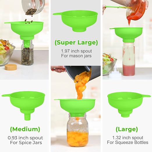 Wide Mouth Kitchen Funnel, Food Grade Plastic Cooking Canning Funnel - Image 2