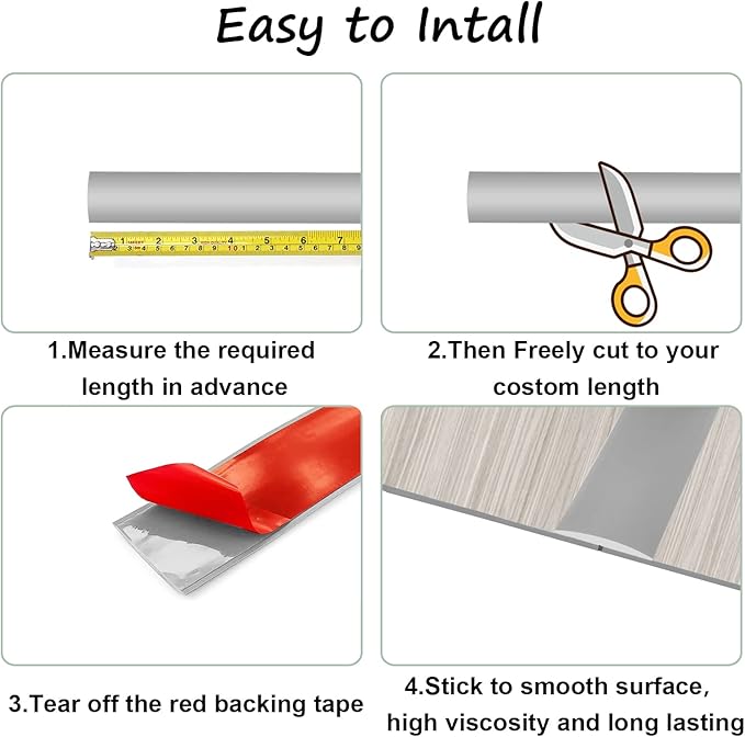 Floor/Door Flat Transition Strip & Self-Adhesive Vinyl Edge Trim - Image 7
