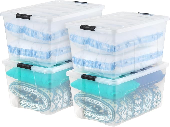 IRIS USA 94 Qt Stackable Plastic Storage Bins by IRISUSA