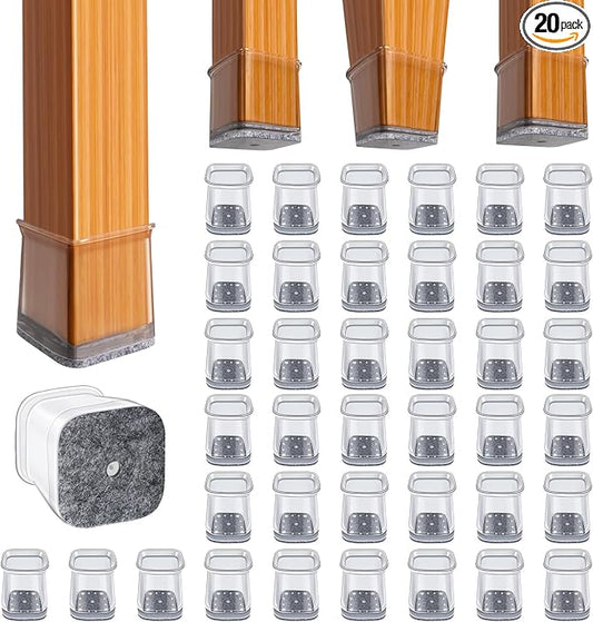 BUMACO Chair Leg Floor Protectors Square Chair Leg Protectors by BUMACO