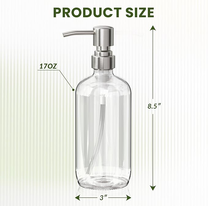 AmazerBath Soap Dispenser, 2 Pack Glass Soap Dispenser - Image 5