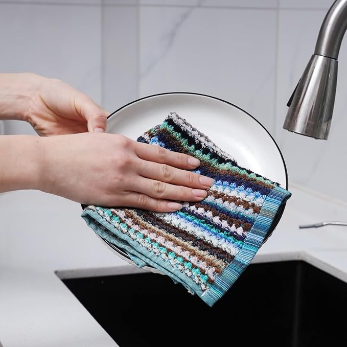 Oeleky Kitchen Dishcloths for Washing Dishes, Ultra Absorbent Dish Rags - Image 3