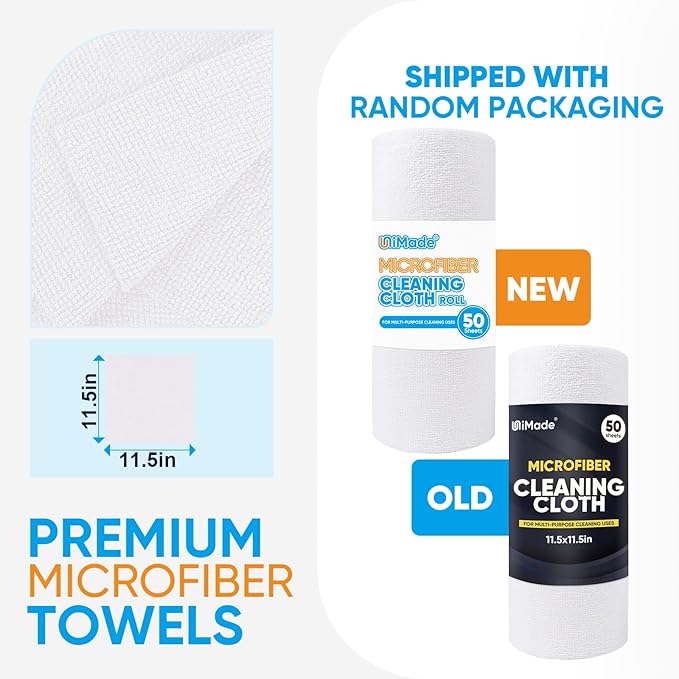 Microfiber Cleaning Cloth, 50 Sheets Shop Towels Commercial Grade Washcloths - Image 3
