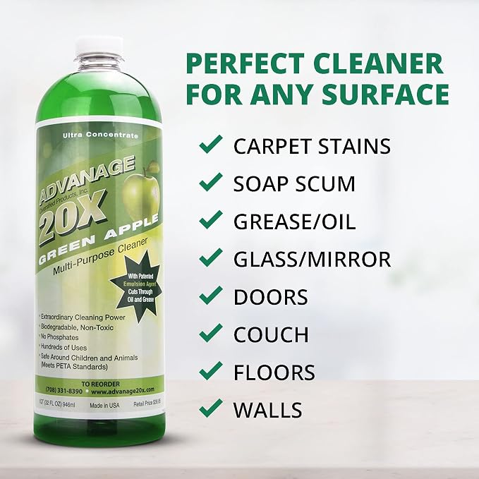 Advanage 20X All Purpose Cleaner Concentrate – Green Apple Eco-Friendly Heavy - Image 5