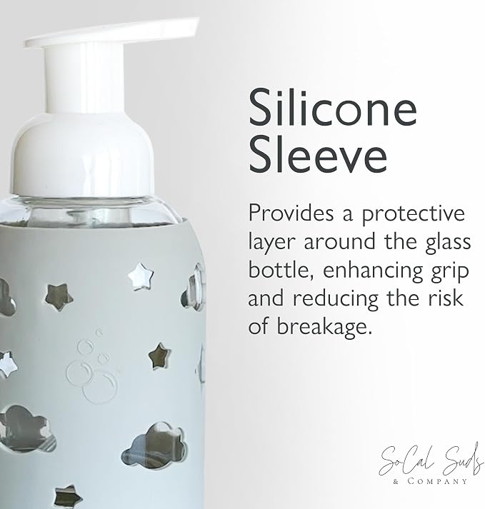 SoCal Suds & Company Glass Foaming Hand Soap Dispenser, Soft Grip Silicone - Image 5