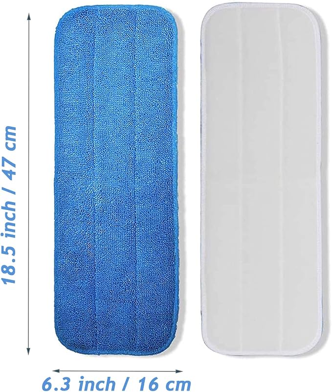 Microfiber Mop Pads, 18.5 x 6.3 Inch Reusable and Washable Spray Mop Pads - Image 2
