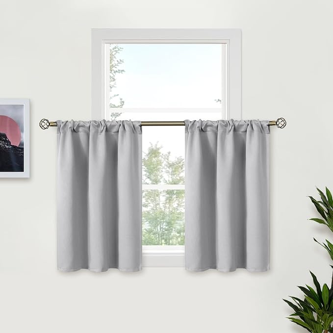 BGment Light Grey Blackout Curtains 30 Inches Long by BGment