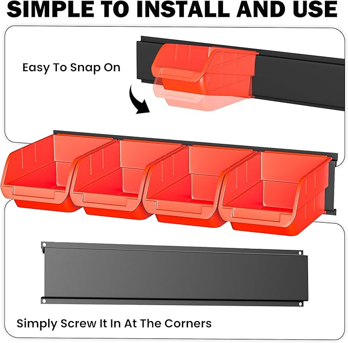Ultrawall Wall Mounted Storage Bins, Plastic Hanging Storage Organizer Bins - Image 6