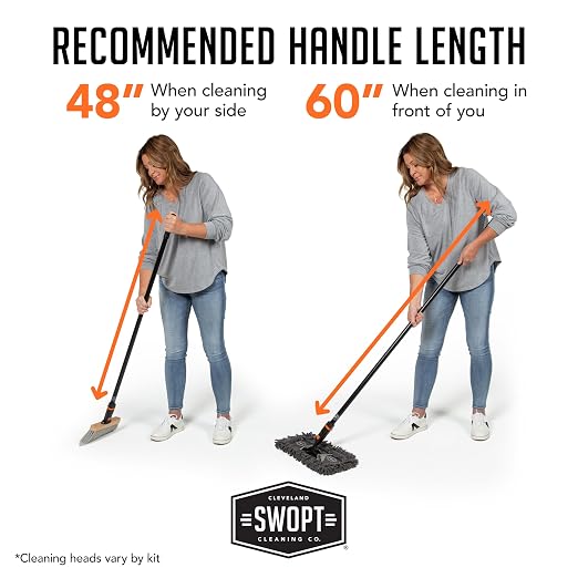 SWOPT Angled Broom Head + 12” Dust Mop Head + Plastic Dustpan – Multi-Surface - Image 8