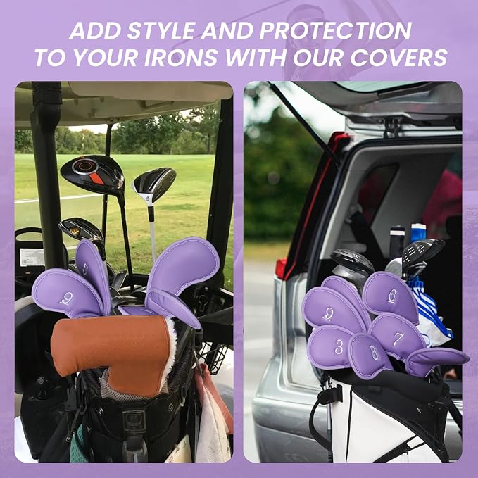 FINGER TEN Premium Synthetic Leather Stylish Iron & Wedge Golf Head Covers - Image 7
