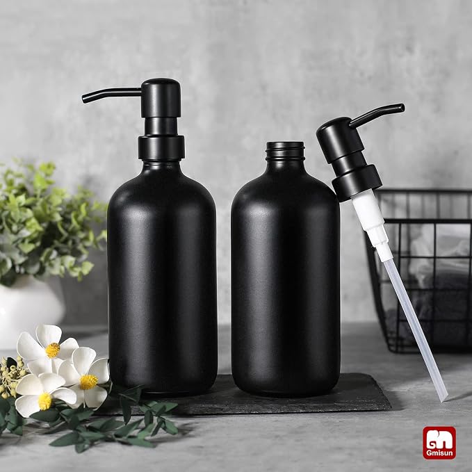 GMISUN Black Soap Dispenser, 2 Pack Matte Black Hand Soap Dispensers - Image 5