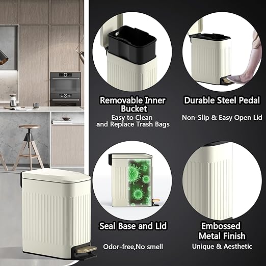 CEROELDA Small Bathroom Trash Can - Image 4
