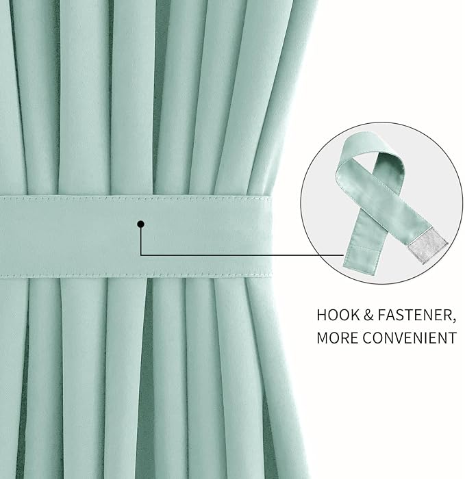DWCN French Door Curtains – Rod Pocket Thermal Blackout Curtain - Image 2