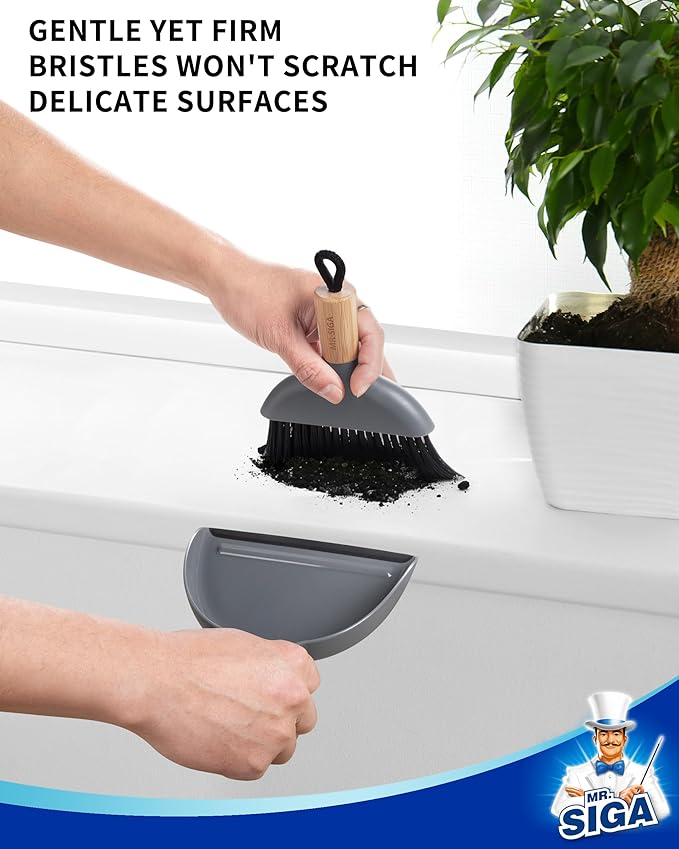 MR.SIGA Mini Dustpan and Brush Set, Portable Cleaning Brush and Dustpan Combo - Image 3