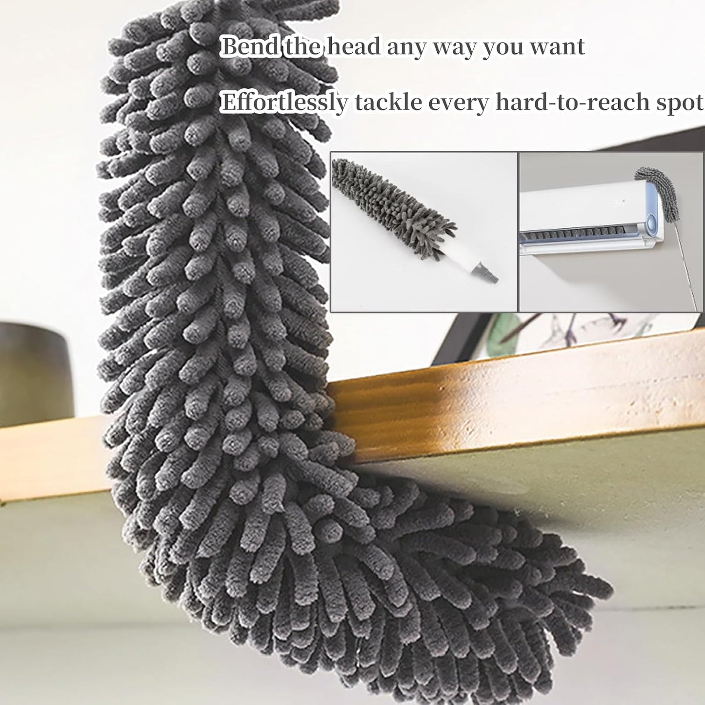 Duster with Extension Pole, Cobweb Duster with Extension pol, for Cleaning Ceiling Fans, Ceilings, Cobwebs, Furniture, Cars, etc. Long dusters for Cleaning