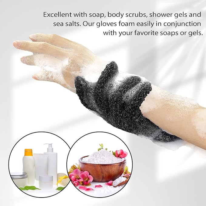 Evridwear Exfoliating Dual Texture Bath Gloves - Image 7