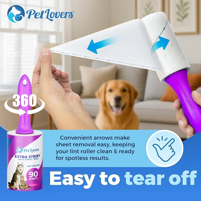 PetLovers Extra Sticky Lint Roller Mega Value Set 450 Sheets - Image 5