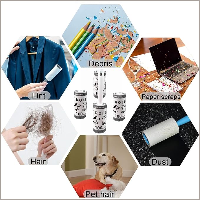 Lint Rollers for Pet Hair Extra Sticky, 400 Sheets Mega Value ，Clothing Hair - Image 3